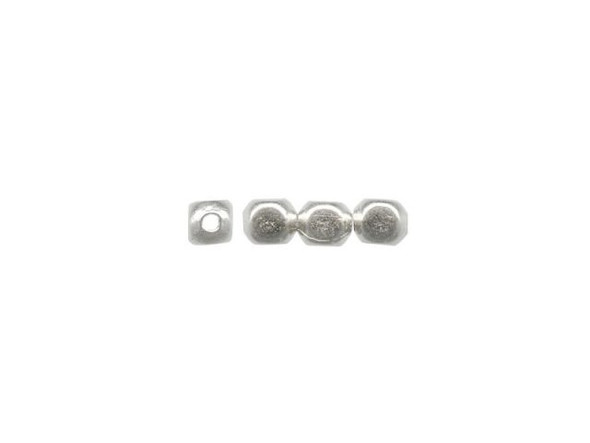3mm Cornerless Cube Beads - Silver Plated (gross)