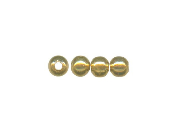 Gold Plated Metal Beads, Round, 4mm (100 Pieces)