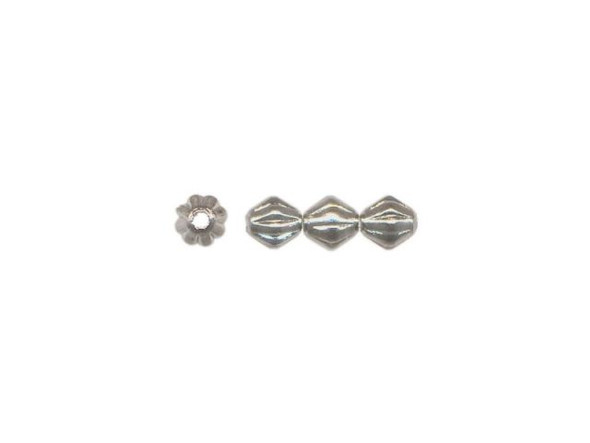 3mm Fluted Hogan Beads - White Plated (gross)