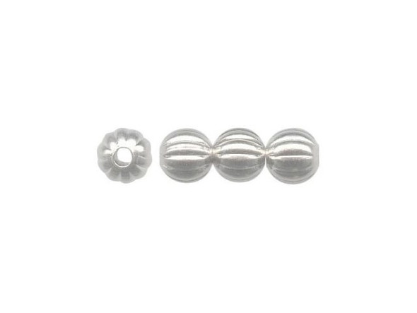 4.5mm Round Corrugated Beads - Silver Plated (gross)