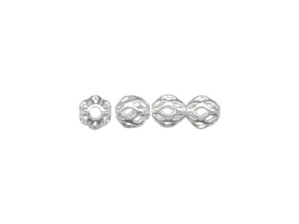 4mm Round Filigree Beads - Silver Plated (gross)