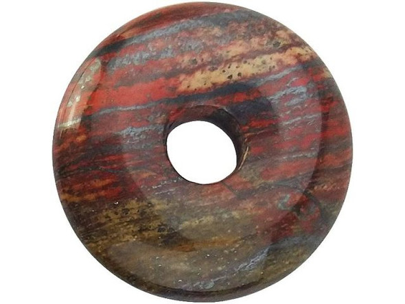 Tiger Iron Gemstone Donut, 25mm (Each)