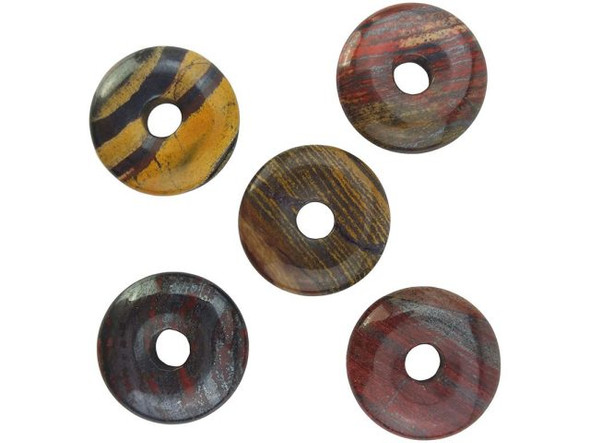 Tiger Iron Gemstone Donut, 25mm (Each)