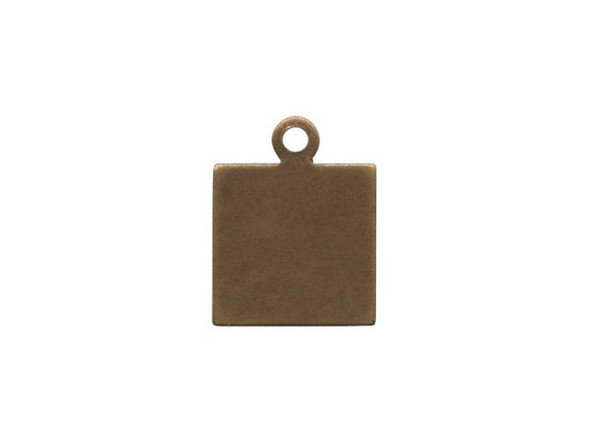 Vintaj Natural Brass Blank, Square Tag, 9mm (10 Pieces)