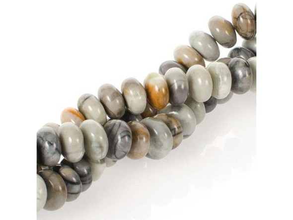 Picasso Marble Gemstone Beads, 8mm Rondelle (strand)