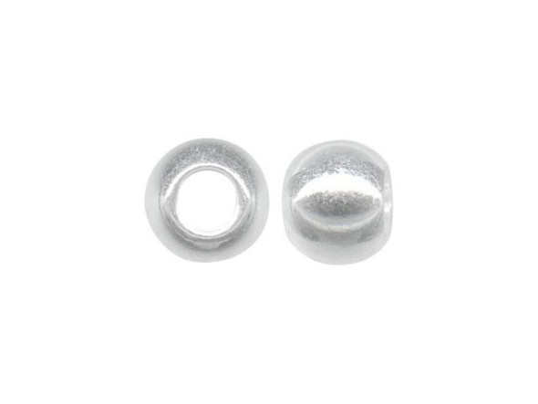 Silver Plated Metal Beads, 8mm Round, Large Hole (100 Pieces)