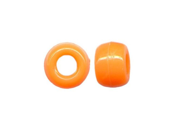 Plastic Crow Beads, 9x6mm - Orange (gross)