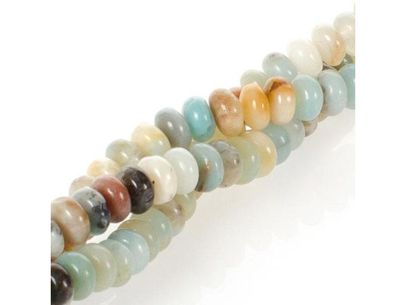 Rainbow Amazonite Gemstone Beads, 6mm Rondelle (strand)