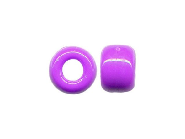 Plastic Crow Beads, 9x6mm - Purple (gross)