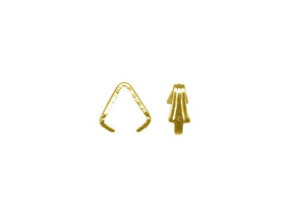 Gold Plated Pinch Bail, Prong Bail, 4mm, No Loop (gross)