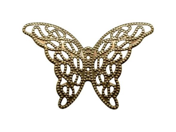 27x39mm Antiqued Brass Plated Filigree, Butterfly Wing (12 Pieces)