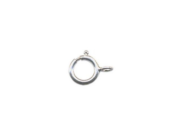 White Plated Spring Ring Clasp, 6mm, Superior Quality (gross)