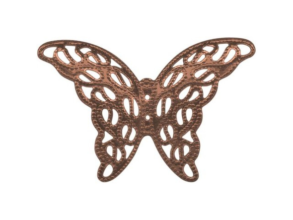 27x39mm Antiqued Copper Plated Filigree, Butterfly Wing (12 Pieces)