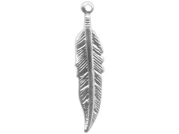 Charm, Feather, 27x7mm (12 Pieces)
