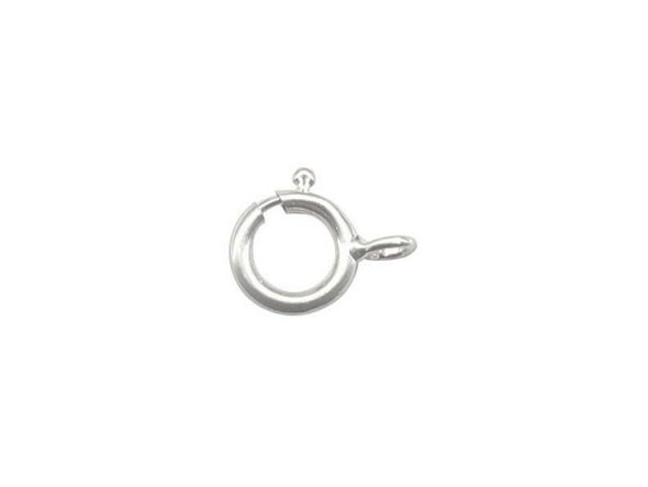Silver Plated Spring Ring Clasp, 7mm, Superior Quality (gross)