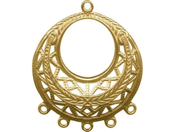 Gold Plated Filigree, Domed, Round, 6 Loop (12 Pieces)