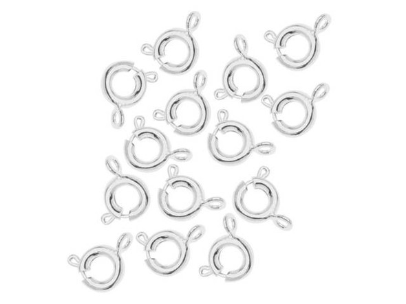 Silver Plated Spring Ring Clasp, 6mm, Superior Quality (gross)