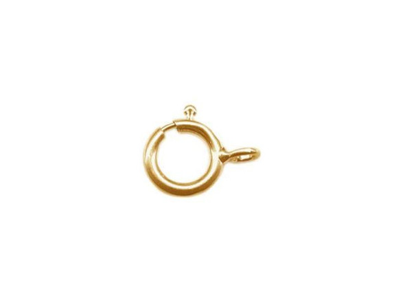 Gold Plated Spring Ring Clasp, 7mm, Superior Quality (gross)