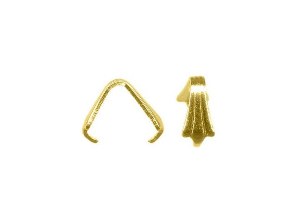 Gold Plated Pinch Bail, Prong Bail, 7mm, No Loop (gross)