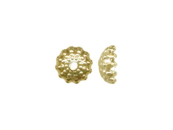 Yellow Plated Bead Caps, Stamped, 7x3mm, No Loop (gross)