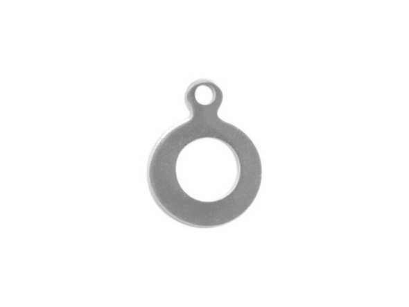 White Plated Drop Loop, 10mm, Round, with Hole (gross)