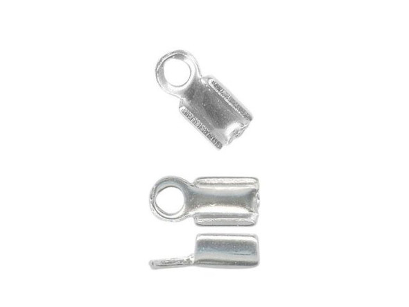 3x9mm Foldover Jewelry Crimp - Silver Plated (gross)