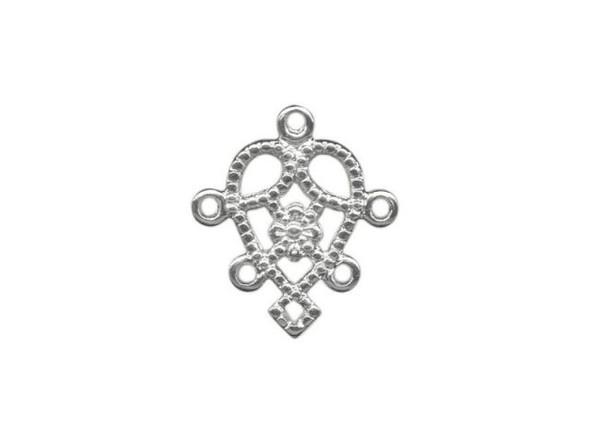  This filigree is stamped and then plated. It is lightweight, yet durable, and excellent for earrings and pendants.Many filigrees also work well as connectors and links. Most stamped charms are one-sided, thin, and either flat or slightly domed. Size given is height x width and includes loop. Most loops are 0.8-1.2mm (inner diameter).  See Related Products links (below) for similar items and additional jewelry-making supplies that are often used with this item.