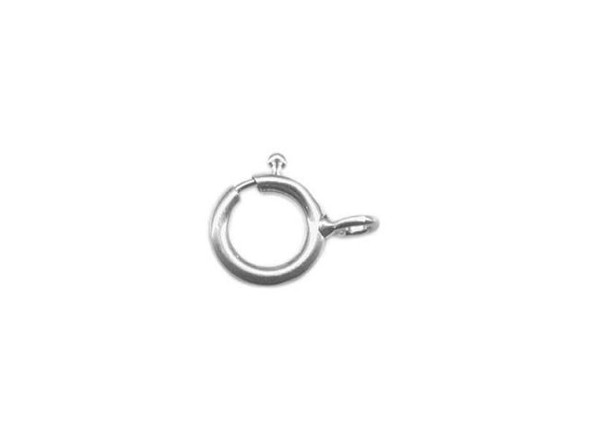 White Plated Spring Ring Clasp, 7mm, Superior Quality (gross)