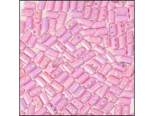 Czech Glass Rulla Seed Bead, Two Hole, 3x5mm - Chalk Lila Luster (Tube)