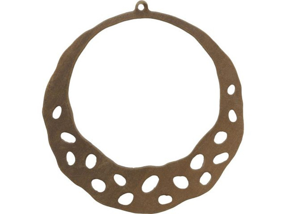 Vintaj Natural Brass Blank, Artisan Hoop (pair)