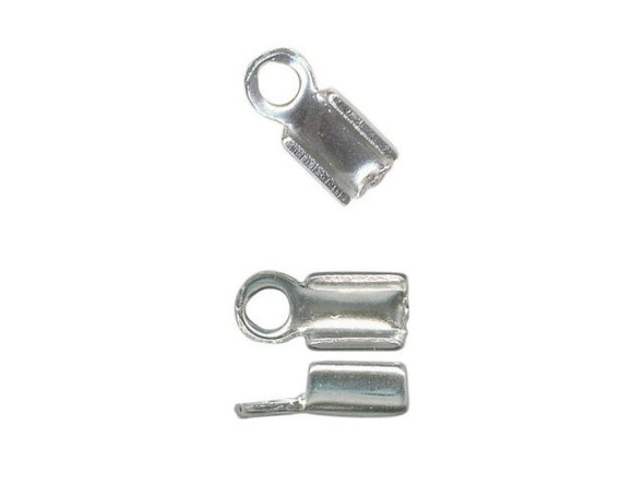 3x9mm Foldover Jewelry Crimp - White Plated (gross)