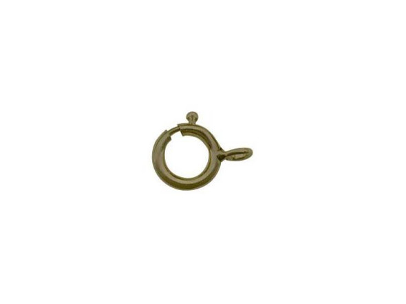 Antiqued Brass Plated Spring Ring Clasp, 6mm, Superior Quality (gross)