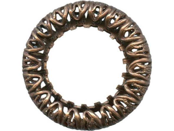 Vintaj Natural Brass Filigree, Ring, 24mm (pair)
