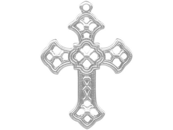 Silver Plated Filigree, Cross (12 Pieces)