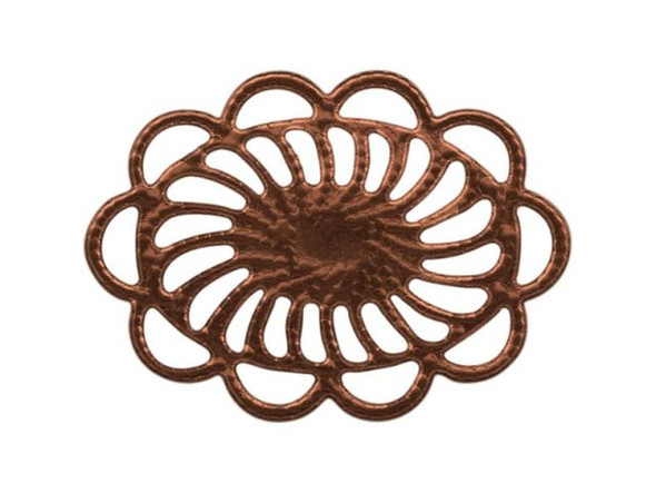 Antiqued Copper Plated Filigree, Oval (12 Pieces)