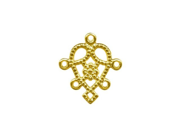 Gold Plated Filigree, Small, Heart (12 Pieces)