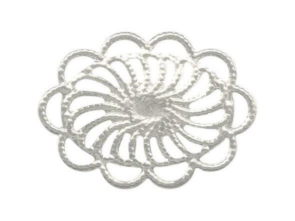 Silver Plated Filigree, Oval (12 Pieces)