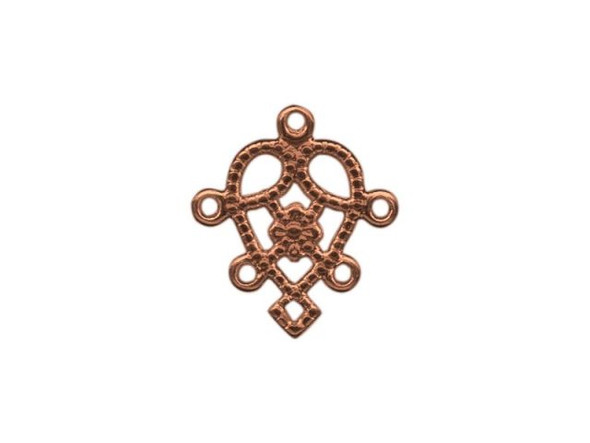 Antiqued Copper Plated Filigree, Small, Heart (12 Pieces)
