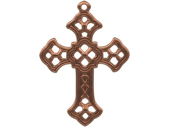 Antiqued Copper Plated Filigree, Cross (12 Pieces)