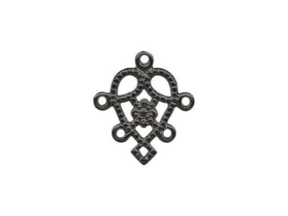 Gunmetal Filigree, Small, Heart (12 Pieces)