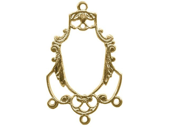27x17mm Gold Plated Filigree, Victorian, 4 Loops (12 Pieces)