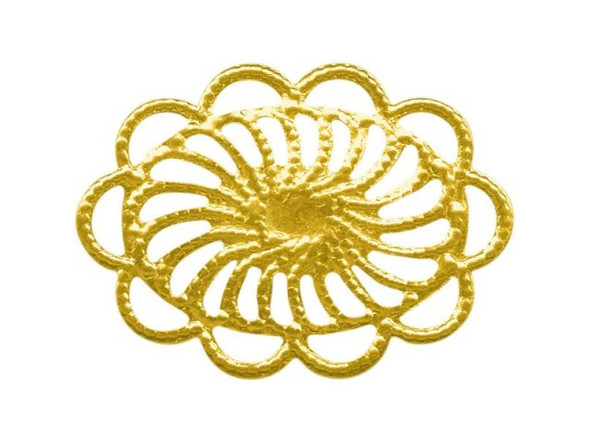 Gold Plated Filigree, Oval (12 Pieces)