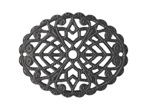 23x29mm Gunmetal Domed Oval Filigree Component – Jewelry Making