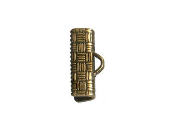 Antiqued Brass Plated Crimp End, Ribbon, 13mm (72 pcs)