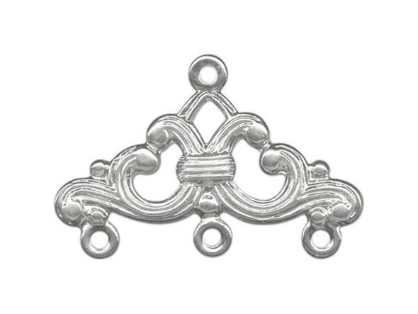 17x25mm White Rhodium-Plated Triangle Filigree Component – Jewelry Making