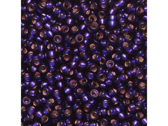 Miyuki Seed Bead, size 15/0 - Dark Purple Silver-lined (Tube)