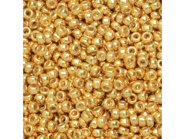 Miyuki Seed Bead, size 15/0 - Galvanized Gold Duracoat (Tube)