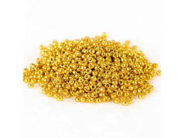 Miyuki Seed Bead, size 15/0 - Galvanized Gold Duracoat (Tube)