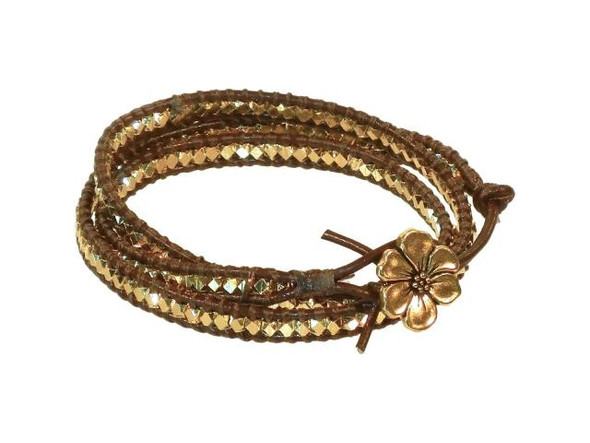 Kit, Lashed Wrap Bracelet, Brown and Gold (Each)