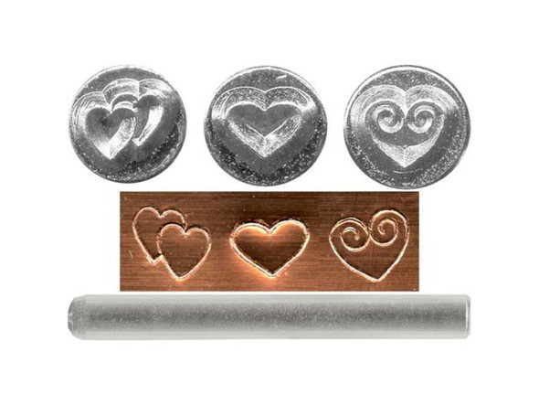 The Beadsmith 3 Piece Heart Punch Set For Stamping Metal 3/16 Inch 5mm